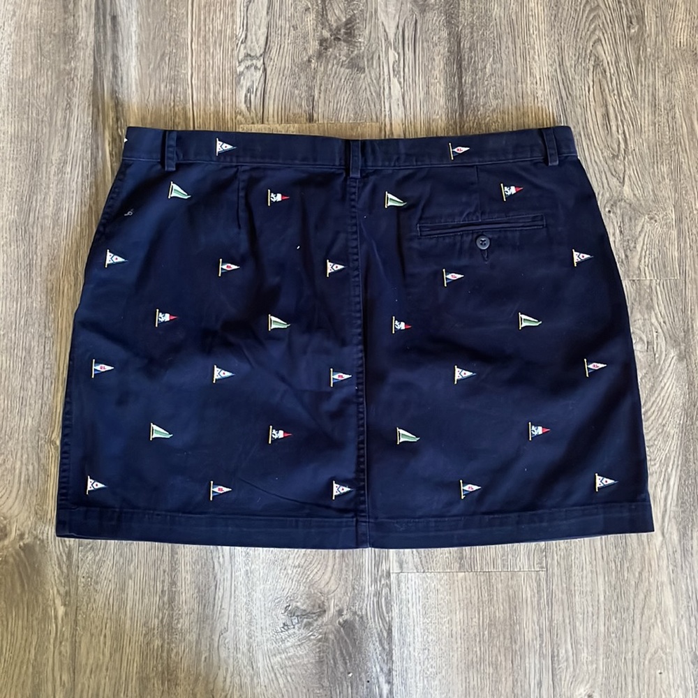 Ralph Lauren Navy Blue Skirt with Embroidered Flags - Picture 2 of 4
